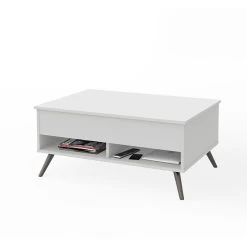 Bestar Small Space Krom 37" Lift-Top Storage Coffee Table In White (17160-1117)