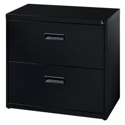 Space Solutions 2-Drawer Lateral File Cabinet, Letter-Width, Black, 30" Wide (19296)