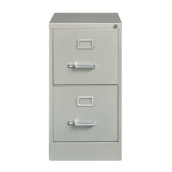 Hirsh Commercial Grade 2-Drawer Vertical File Cabinet, Letter-Width, Light Gray, 22" Deep (20405)