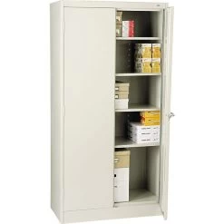 Tennsco® Standard Steel Storage Cabinet, Non-Assembled, 72Hx36Wx18D", Light Gray