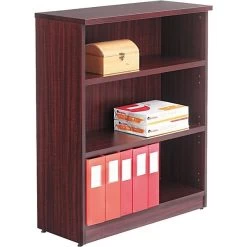 Alera Valencia Series 3-Shelf 48"H Bookcase Storage System, Mahogany (VA634432MY)