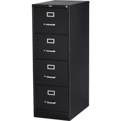 Quill Brand® Commercial 4 File Drawer Vertical File Cabinet, Locking, Black, Legal, 26.5"D (13450D)
