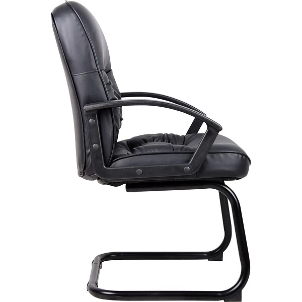 Boss Leather Guest Chair, Black (B7309) 1 Boss Leather Guest Chair, Black (B7309)
