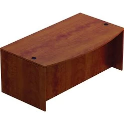 Offices To Go Superior Laminate Desking 42"W Bow-Front Desk Shell, American Dark Cherry (TDSL7141BDSADC)
