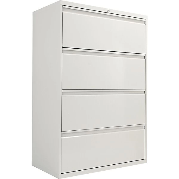 Alera® Four-Drawer Lateral File Cabinet, 36w X 18d X 52 1/2h, Light Gray (ALELF3654LG) 5 Alera® Four-Drawer Lateral File Cabinet, 36w X 18d X 52 1/2h, Light Gray (ALELF3654LG) - Image 5