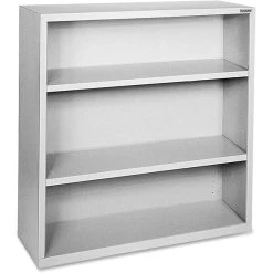Lorell Fortress Series 3-Shelf 42" Bookcases, Light Gray (LLR41283)