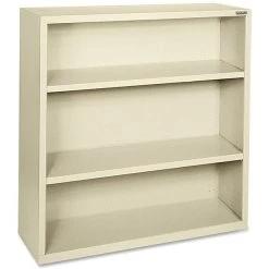 Lorell Fortress Series 3-Shelf 42" Bookcase, Putty (LLR41284)