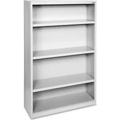 Lorell Fortress Series 4-Shelf 60" Bookcase, Light Gray (LLR41286)