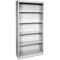 Lorell Fortress Series 5-Shelf 72" Bookcase, Light Gray (LLR41289)