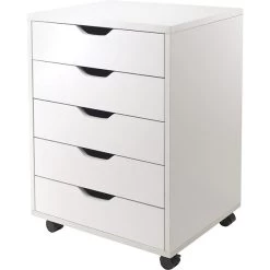 Winsome Halifax 5-Drawer Composite Wood Cabinet, White (10519)
