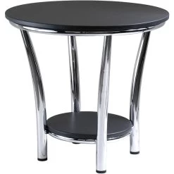 Winsome Maya 22.05" X 23.82" X 23.82" Medium Density Fiber Round End Table, Black