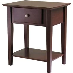 Winsome 25" X 22" X 16" Wood Shaker Night Stand, Brown