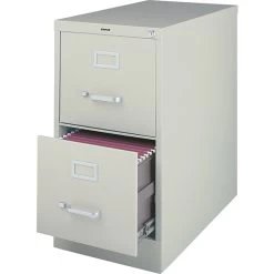 Quill Brand® 2-Drawer Vertical File Cabinet, Locking, Letter, Gray, 25"D (25156D-CC)