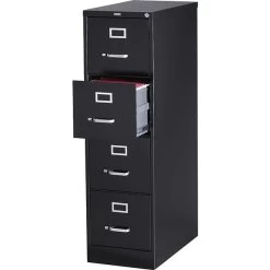 Quill Brand® 4-Drawer Vertical File Cabinet, Locking, Letter, Black, 25"D (25164D)