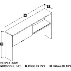 Bestar® Pro-Linea Hutch W/ Sliding Doors In Bark Grey