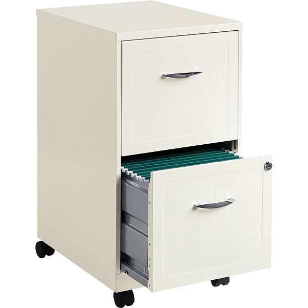 2-Drawer Mobile Pedestal File Cabinet, Letter-Size, Pearl White, 18" Deep (19156) 1 2-Drawer Mobile Pedestal File Cabinet, Letter-Size, Pearl White, 18" Deep (19156)