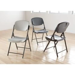 Iceberg Rough 'N Ready Folding Chairs, Plastic, Charcoal, Seat: 18 3/4"W X 21 1/2"D, Back: 18 3/4"W X 20 1/4"H 7 Iceberg Rough 'N Ready Folding Chairs, Plastic, Charcoal, Seat: 18 3/4"W X 21 1/2"D, Back: 18 3/4"W X 20 1/4"H -Home furniture s0831164 s7