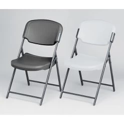 Iceberg Rough 'N Ready Folding Chairs, Plastic, Charcoal, Seat: 18 3/4"W X 21 1/2"D, Back: 18 3/4"W X 20 1/4"H 6 Iceberg Rough 'N Ready Folding Chairs, Plastic, Charcoal, Seat: 18 3/4"W X 21 1/2"D, Back: 18 3/4"W X 20 1/4"H -Home furniture s0831167 s7