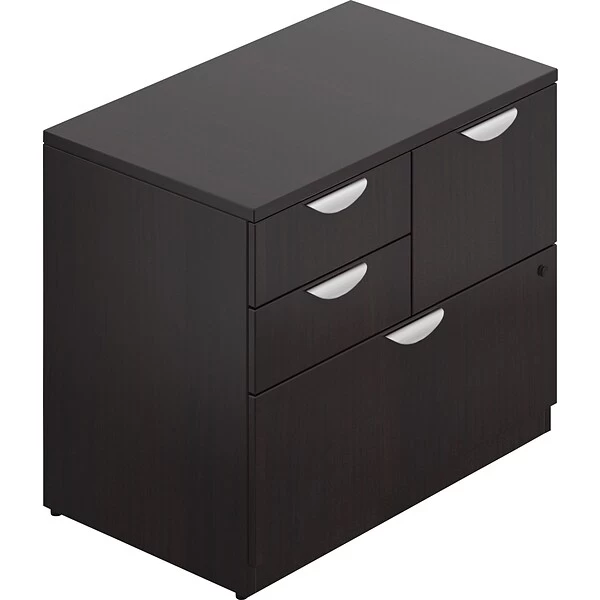 Offices To Go® Superior Mixed Storage Unit With Lock, American Espresso, 29 1/2"H X 36"W X 22"D 1 Offices To Go® Superior Mixed Storage Unit With Lock, American Espresso, 29 1/2"H X 36"W X 22"D