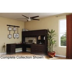 Bush Business Furniture Enterprise 72W Office Desk With 2 Pedestals, Mocha Cherry, (2972MC-03K)