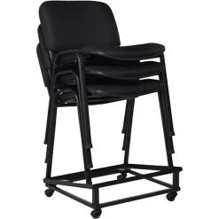 Offices To Go® Armless Stack Chair, Fabric, Black, Seat: 18"Wx17 1/2"D, Back: 18"Wx12 1/2"H, 2/CT