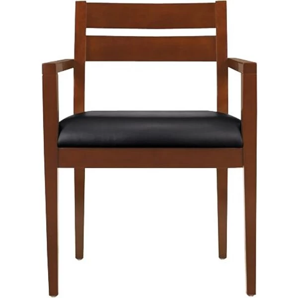 Offices To Go® Luxhide Wood Guest Chair, Black/Toffee (OTG11820BTH) 1 Offices To Go® Luxhide Wood Guest Chair, Black/Toffee (OTG11820BTH)