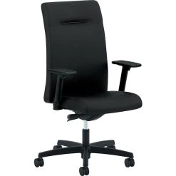 HON Ignition Executive High-Back Chair With Synchro-Tilt And Back Angle, Adjustable Arms, Fabric, Black