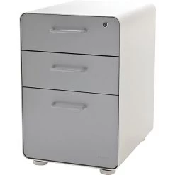 Stow 3-Drawer File Cabinet, White + Light Gray -Home furniture s0895687 s7