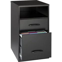 Quill Brand® 2-Drawer Mobile Pedestal Vertical File Cabinet, Black, Letter (18505)