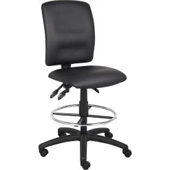 Boss® Multi-Function LeatherPlus Drafting Stool; Black