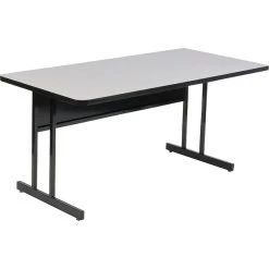 Correll® 24"D X 36"L Desk Height Heavy Duty Work Station; Gray Granite High Pressure Laminate Top