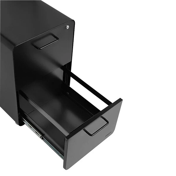 Poppin Two Drawer Stow All Black File Cabinet 2 Poppin Two Drawer Stow All Black File Cabinet - Image 2