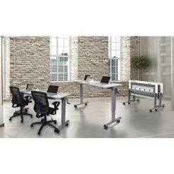 Luxor 59"W Sit & Stand Desk, Melamine (STAND-NESTC-72)
