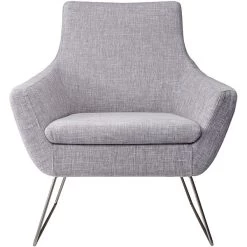 Adesso Home Kendrick Fabric Lounge Chair, Light Gray (GR2002-03)