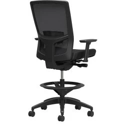 Union & Scale™ Workplace2.0 500 Series Mesh And Fabric Stool With Adjustable Lumbar Support, Black (51975)