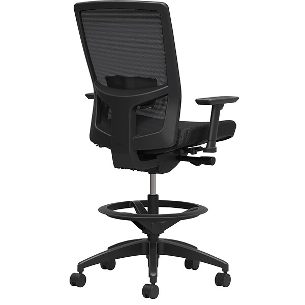 Union & Scale™ Workplace2.0 500 Series Mesh And Fabric Stool With Adjustable Lumbar Support, Black (51975) 1 Union & Scale™ Workplace2.0 500 Series Mesh And Fabric Stool With Adjustable Lumbar Support, Black (51975)