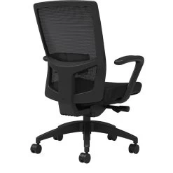 Union & Scale Workplace2.0™ Fabric Task Chair, Black, Adjustable Lumbar, Fixed Arms, Advanced Synchro Tilt