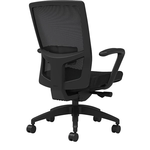 Union & Scale Workplace2.0™ Fabric Task Chair, Black, Adjustable Lumbar, Fixed Arms, Advanced Synchro Tilt 1 Union & Scale Workplace2.0™ Fabric Task Chair, Black, Adjustable Lumbar, Fixed Arms, Advanced Synchro Tilt