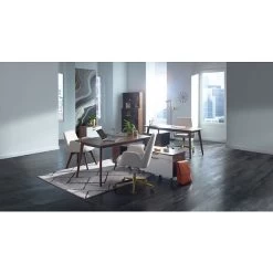 Union & Scale™ MidMod Fabric Guest Chair, Cream (UN56983-CC)