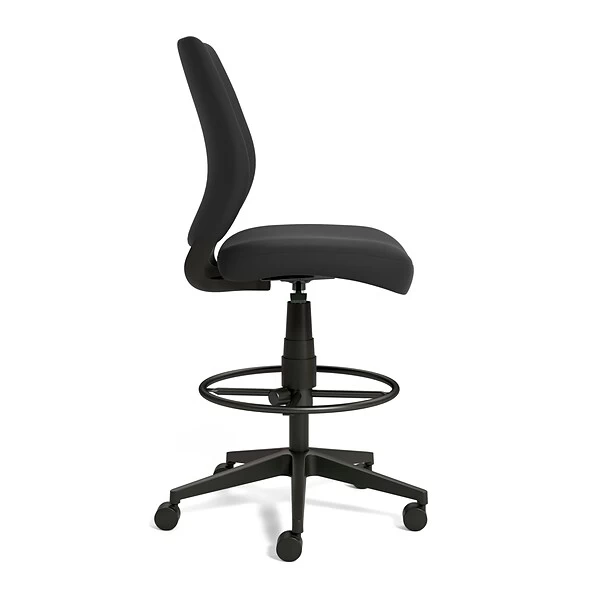 Essentials™ Fabric Drafting Stool, Black (UN59390) 1 Essentials™ Fabric Drafting Stool, Black (UN59390)