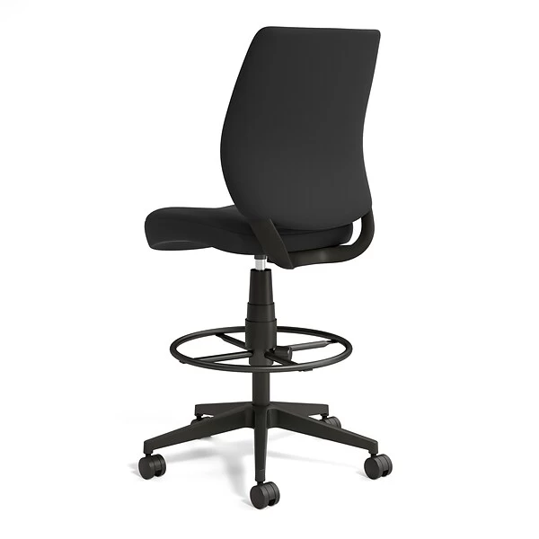 Essentials™ Fabric Drafting Stool, Black (UN59390) 2 Essentials™ Fabric Drafting Stool, Black (UN59390) - Image 2