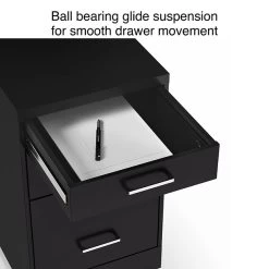 Quill Brand® 3-Drawer Vertical File Cabinet, Locking, Letter, Black, 19"D (52156) -Home furniture s1212863 s7