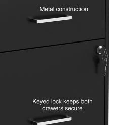 Quill Brand® 3-Drawer Vertical File Cabinet, Locking, Letter, Black, 19"D (52156) -Home furniture s1212898 s7