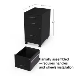 Quill Brand® 3-Drawer Vertical File Cabinet, Locking, Letter, Black, 19"D (52156) -Home furniture s1212939 s7