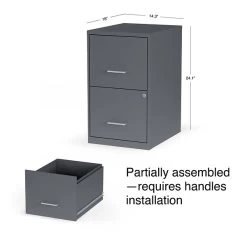 Quill Brand® 2 Drawer Vertical File Cabinet, Locking, Letter, Graphite, 18''D (14443/17783) -Home furniture s1212978 s7