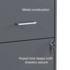 Quill Brand® 2 Drawer Vertical File Cabinet, Locking, Letter, Graphite, 18''D (14443/17783) -Home furniture s1212981 s7