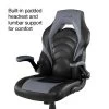 Quill Brand® Luxura Faux Leather Racing Gaming Chair, Black And Gray (52503)