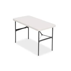 Quill Brand® Folding Table, 48"L X 24"W, Gray Granite (79203/54406)