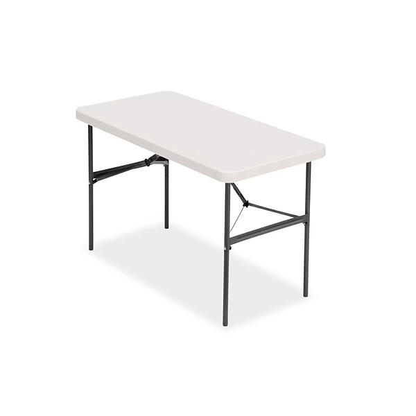 Quill Brand® Folding Table, 48"L X 24"W, Gray Granite (79203/54406) 1 Quill Brand® Folding Table, 48"L X 24"W, Gray Granite (79203/54406)