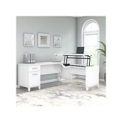 Bush Furniture Somerset 35"-41" Adjustable Desk, White (SET014WH)